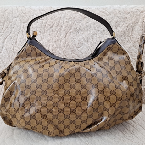Gucci Crystal Monogram Web Hobo Bag - Picture 3 of 12